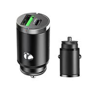 SPAKAMTZTK Cargador de coche for dos puertos, 12-24 V, QC3.0, mini USB tipo C, compatible for Samsung, Huawei y Xiaomi encendedor(Noir)