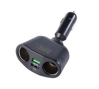 SPAKAMTZTK Cargador de coche QC3.0 12 V/24 V, adaptador corriente USB dual, toma encendedor, tipo C + + 2,4 A, pantalla digital LED azul, 120 W encendedor(F)