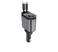 SPAKAMTZTK Cargador de coche retráctil Starlight 66 W, 4 en 1, for cable USB C, adaptador for encendedor cigarrillos encendedor(Apple N Type C)
