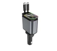 SPAKAMTZTK Cargador de coche retráctil Starlight 66 W, 4 en 1, for cable USB C, adaptador for encendedor cigarrillos encendedor(Type C N Type C)