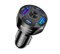 SPAKAMTZTK Cargador de coche USB tipo C 55 W y 4 puertos, PD20, QC3.0, for teléfono, encendedor cigarrillos encendedor(55W black)