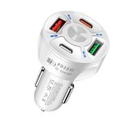 SPAKAMTZTK Cargador de coche USB tipo C 55 W y 4 puertos, PD20, QC3.0, for teléfono, encendedor cigarrillos encendedor(No Fast Charge white)