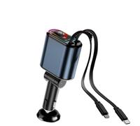 SPAKAMTZTK Cargador retráctil for coche Starlight de 120 W, 4 en 1, adaptador USB-C for teléfono for 2 puertos USB encendedor(TypeC-for-iPone-C9)