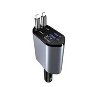 SPAKAMTZTK Cargador retráctil for coche Starlight de 120 W, 4 en 1, adaptador USB-C for teléfono for 2 puertos USB encendedor(Dual-TypeC-C1)