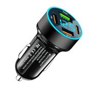 SPAKAMTZTK Cargador USB for coche de 66 W, 4 puertos tipo C, QC3.0, compatible for Samsung, for Huawei for Xiaomi encendedor(Noir)