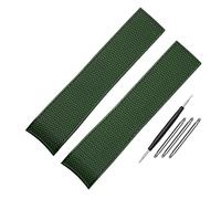 SPAKAMTZTK Correa de goma de extremo curvado Corcha de reloj de 21 mm compatible for Longines compatibles for conquista L37813567 L37813787 L3.781/782 Mira la banda de los relojes de pulsera de la ban