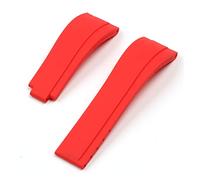 SPAKAMTZTK Pulsera de 20 mm Correa de silicona suave natural for cierre de plegamiento compatible for rolex compatible for daytona compatible for submariner compatible for GMT correa de reloj(Red,GOLD
