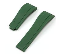 SPAKAMTZTK Pulsera de 20 mm Correa de silicona suave natural for cierre de plegamiento compatible for rolex compatible for daytona compatible for submariner compatible for GMT correa de reloj(Green,BR