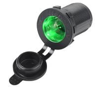SPAKAMTZTK Toma de corriente for encendedor cigarrillos, 4 colores, 12 V-24 V, impermeable, adaptador, accesorios for coche, barco, motocicleta, camión encendedor(Green light)
