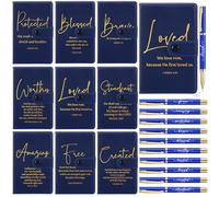 Spakon 10 juegos de regalos cristianos para el Día de la Madre para mujeres y hombres, cuaderno de cuero religioso a granel, diario de oración, bolígrafo, regalo de iglesia, estudio bíblico