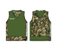 Spalding - Camiseta de Tirantes Reversible - Camiseta de Baloncesto - Camuflaje/Caqui - Talla M - Ropa Deportiva - Baloncesto