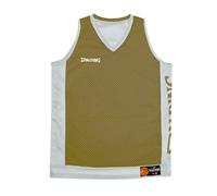 Spalding - Camiseta de Tirantes Reversible - Camiseta de Baloncesto - Caqui/Gris Plateado - Talla XL - Ropa Deportiva - Baloncesto