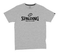 Spalding Essential Logo Camiseta de Entrenamiento para Hombre, Color Gris/Negro, S