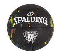 SPALDING Marble Series Black Rainbow Sz7 Rubber Basketball