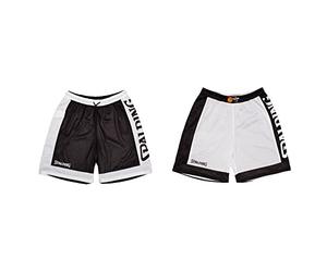 Spalding - Pantalones Cortos Reversibles - Pantalones Cortos de Baloncesto - Negro/Blanco - Ropa Deportiva - Deportes - Transpirable