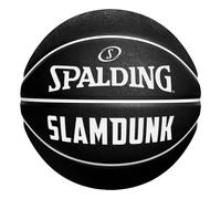 Spalding - Slam Dunk - Negro/Blanco- Balón de Baloncesto - Talla 5 - Pelota de Baloncesto - Balón Certificado - Material: Goma - Exterior - Antideslizante - Excelente Agarre - para niños