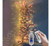 Spalivivre Flor de cerezo Willow Vine, decoración de pared, 144 ledes, guirnalda de luces para decoración de pared, dormitorio con 8 modos de iluminación para salón