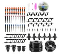 Spalivivre Kit de sistema de riego por goteo de 240 pies, sistema de riego de jardín con tubo de riego principal de 8/11 mm, tubo de distribución de 4/7 mm y accesorios, sistema de riego para jardín