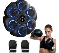 Spalivivre Music Boxing Machine, Máquina de boxeo musical con guantes de boxeo, montaje en pared, LED música, Bluetooth, Boxeo, entrenamiento, 9 modos y 18 velocidades, para casa y gimnasios