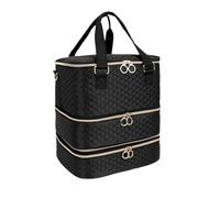 Spalivivre Organizador Esmaltes de Uñas, 3 Niveles Esmaltes Bolsa de Uñas, Neceser Portátil con Correa Extraíble Y Asa para 84 Botellas y 1 Lámpara LED para Uñas