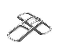 SPAMFAFGHQ 2 Piezas De Embellecedores Decorativos Para El Tubo De Escape Del Parachoques Trasero De Coche Para Q7 2016-2019 De Acero Inoxidable(Plata)