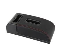 SPAMFAFGHQ Alfombrilla Universal Para Reposabrazos De Coche Almohadilla Para Aumentar La Altura Caja De Pañuelos Cojín Protector Para Reposabrazos(C1 Negro rojo SIN USB)