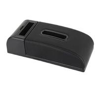 SPAMFAFGHQ Alfombrilla Universal Para Reposabrazos De Coche Almohadilla Para Aumentar La Altura Caja De Pañuelos Cojín Protector Para Reposabrazos(C2 Línea negra SIN USB)