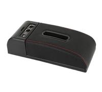 SPAMFAFGHQ Alfombrilla Universal Para Reposabrazos De Coche Almohadilla Para Aumentar La Altura Caja De Pañuelos Cojín Protector Para Reposabrazos(B1 Black red 2USB)