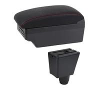 SPAMFAFGHQ Caja De Almacenamiento Coche Para Dacia Para Logan 2 Para Dokker Caja De Reposabrazos Coche Caja De Reposabrazos Coche Suministros Coche(Línea Roja E1)
