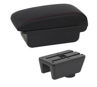 SPAMFAFGHQ Caja De Brazo Para Seat Para Ibiza Para Ibiza MK4 IV 6J 2008-2017 Diseño Interior Consola De Auto Caja De Almacenamiento De Brazo(C1 Línea Roja)
