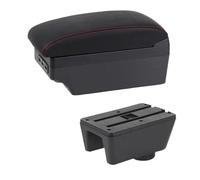 SPAMFAFGHQ Caja De Brazo Para Seat Para Ibiza Para Ibiza MK4 IV 6J 2008-2017 Diseño Interior Consola De Auto Caja De Almacenamiento De Brazo(Línea Roja E1)