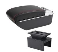 SPAMFAFGHQ Caja De Descansabrazos Caja De Almacenamiento Central Retrofit Interior Accesorios De Automóvil Para Dacia Para Jogger(C1 línea roja 7USB)