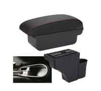 SPAMFAFGHQ Caja De Descansabrazos Central Para N&issan Para NOTE Reposabrazos Auto Detalles Interiores Piezas Retrofit Caja Almacenamiento Cenicero(C1 Negro rojo SIN USB)
