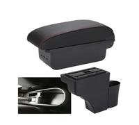 SPAMFAFGHQ Caja De Descansabrazos Central Para N&issan Para NOTE Reposabrazos Auto Detalles Interiores Piezas Retrofit Caja Almacenamiento Cenicero(B1 Negro rojo 3USB)