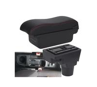 SPAMFAFGHQ Caja De Reposabrazos Para C&hevrolet Para Sonic Para Aveo Reposabrazos De Auto Partes De Retrofit Caja De Almacenamiento Interior(B1 Negro rojo 3USB)