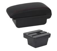 SPAMFAFGHQ Caja Reposabrazos Auto Para Chery Para Tiggo 3X Para Tiger 2 Cuero Consola Central Caja Almacenamiento(C1 Línea Roja)