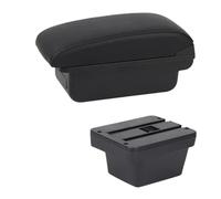 SPAMFAFGHQ Caja Reposabrazos Auto Para Chery Para Tiggo 3X Para Tiger 2 Cuero Consola Central Caja Almacenamiento(B1 Línea Negra)