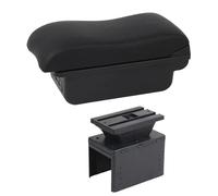 SPAMFAFGHQ Caja Reposabrazos Auto Para R&enault Para Clio 5 Caja Reposabrazos Para Captur Para Clio5 Reposabrazos Piel Almacenamiento Consola Central(C2 Línea Negra)