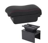 SPAMFAFGHQ Caja Reposabrazos Auto Universal Modelo Universal Reposabrazos Accesorios Coche Caja Almacenamiento Caja Reposabrazos Central(B1 Negro rojo 3USB)