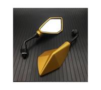 SPAMFAFGHQ Espejo Retrovisor Universal De 10mm Para Motocicleta Espejos Retrovisores Para Motocross Espejo Convexo Lateral Trasero Eléctrico(Oro)