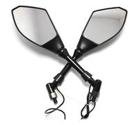 SPAMFAFGHQ Espejos Retrovisores Laterales para Motocicletas para Aprilia Etc Universales 8 Mm Y 10 Mm con Luces LED Intermitentes