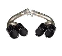 SPAMFAFGHQ Modificación Del Tubo De Escape Para VW Para Touareg 2019 2020 2021 2022 2023 2024 Boquilla De Silenciador De Acero Inoxidable Negra(Negro A,3.0)