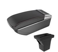SPAMFAFGHQ Para C&hevrolet Para AVEO Reposabrazos Coche Caja Almacenamiento Central Con Portavasos Piezas Auto Almacenamiento Doble Capa(Negro rojo Sin USB)