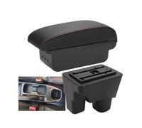 SPAMFAFGHQ Para C&hevrolet Para Onix 2020 2021 2022 2023 2024 Caja Reposabrazos Coche Caja Almacenamiento Piezas Retrofit Interior Accesorios Coche(B1 Negro rojo 3USB)