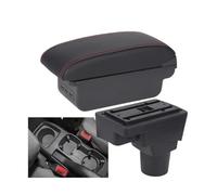 SPAMFAFGHQ Para C&hevrolet Para Sonic Para Aveo Para Lova T250 T300 Reposabrazos Auto Caja Almacenamiento Interior Accesorios Auto(B1 Negro rojo 3USB)