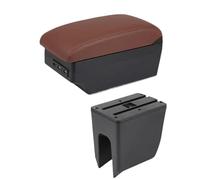 SPAMFAFGHQ Para Dacia Para Spring Reposabrazos Caja Almacenamiento Central Retrofit Interno Carga USB(C brown 7USB)