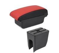 SPAMFAFGHQ Para Dacia Para Spring Reposabrazos Caja Almacenamiento Central Retrofit Interno Carga USB(A Red black No USB)