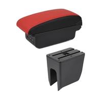 SPAMFAFGHQ Para Dacia Para Spring Reposabrazos Caja Almacenamiento Central Retrofit Interno Carga USB(B Red black 3USB)