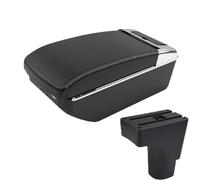 SPAMFAFGHQ Para Datsun GO Para GO Plus Universal Caja Reposabrazos Central Coche Portavasos(A3 Negro blanco 7USB)