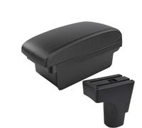 SPAMFAFGHQ Para Datsun GO Reposabrazos Para Datsun GO Plus Reposabrazos Central Universal Para Coche Caja De Almacenamiento Portavasos(A2 línea negra Sin USB)